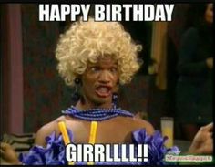 a woman with blonde hair wearing a blue and yellow outfit, says happy birthday gorillalli