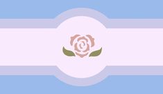 a pink rose on a blue and white striped background