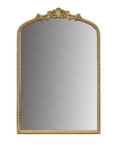 an ornate gold framed mirror on a white background