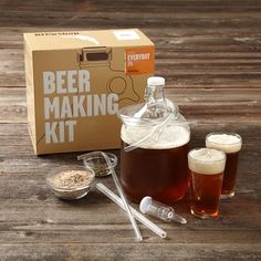 the beer making kit is ready to be filled