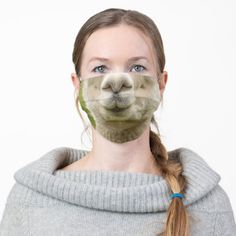 funny animal face llama Alpaca Cloth Face Mask - tap to personalize and get yours #ClothFaceMask  #alpaca #mammal #cute #funny #llama Funny Animal Faces, Sheep Face, Llama Face, Trendy Face Masks, Face Mask Fashion