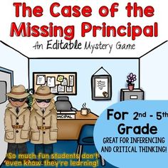 the case of the missing principals an edible mystery game for 2nd - 5th grade students