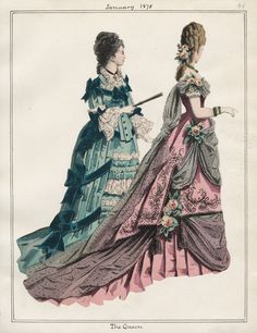 Casey Fashion Plates Detail | Los Angeles Public Library The Queen Date: Friday, January 1, 1875 Historic Fashion, Victorian Dolls, Fashion Cover