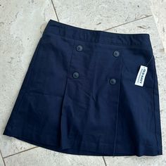 Old Navy Navy Blue School Uniform Skirt With Cute Buttons In The Front. Size Is 1416. Navy Blue School Uniform, Blue School Uniform, School Uniform Skirts, Navy Uniform, Uniform Skirt, Navy Uniforms, Cute Buttons, Kids Bottoms, Old Navy