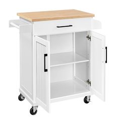 PRICES MAY VARY. 【Elegant Décor】This rolling kitchen organizer is a stylish and solid cabinet with wheels that can fit into any contemporary kitchen. It will not only solve your problem of kitchen organizing but also add a touch of elegance to your home. The tabletop can display a vase of romantic roses when not in preparing use. 【Multi-purpose handle】The towel rack on the one side of this rolling kitchen island can hold towels and dishcloth or it can be used as a handle to push the cart. 【Adjus Kitchen With Storage, Island On Wheels, Spice Rack Storage, Microwave Cart, Kitchen Bar Table, Rolling Kitchen Cart, Kitchen Island On Wheels, Island Cart, Rolling Kitchen Island