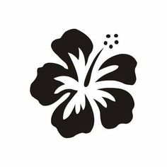 a black and white image of a flower on a white background with the words hawaiian