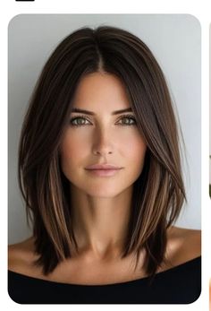 Med Length Hairstyle Women Straight, Hairstyle Frame Face, Short Hair With Straight Hair, Straight Dark Hairstyles, At Shoulder Haircut, Short Or Medium Haircuts, Wedding Guest Hairstyles Medium Straight, Trendy Haircuts For Shoulder Length Hair, Winter Shoulder Length Hair