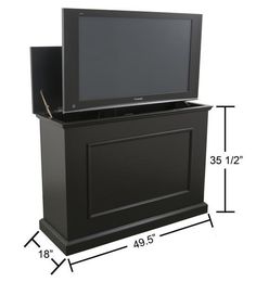 an entertainment center with a tv on top and measurements for the widths below it