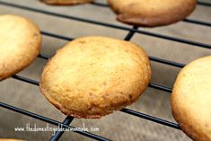 some cookies are cooling on a wire rack