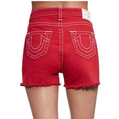 * True Religion Women's Denim Shorts * High Waist * Rear Horseshoe Pockets * Imported * 92% Cotton 3% Spandex * Style: 200476 * Color: Ruby Red * New W/ Tag * Authorized True Religion Reseller True Religion Shorts, Cut Off Jean Shorts, Cut Off Jeans, True Religion Jeans, Denim Shorts Women, Red Shorts, Ruby Red, True Religion, Denim Women