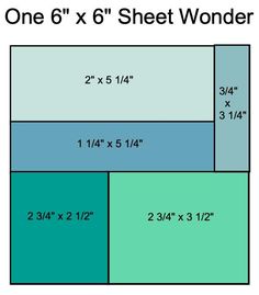 one 6x6'sheet wonder is shown with the measurements for each piece of paper