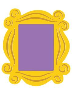 a purple and yellow frame with swirls on the edges, in front of a white background