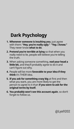 a poster with the words dark psychology on it