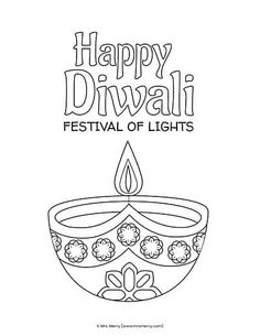 happy diwali festival of lights coloring page