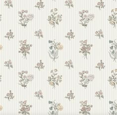 a wallpaper with flowers and stripes on the back ground, in pastel colors