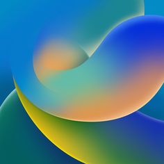 an abstract background with blue, yellow and green curves on the bottom half of it