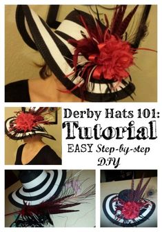 Diy Kentucky Derby Hat, Kentucky Derby Hat Ideas, Kentucky Derby Party Hats, Derby Hats Diy Ideas, Kentucky Derby Hats Diy, Derby Hat Ideas, Derby Hats Diy, Kentucky Derby Party Outfit, Kentucky Derby Party Games