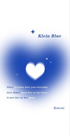 a blue and white card with a heart on it