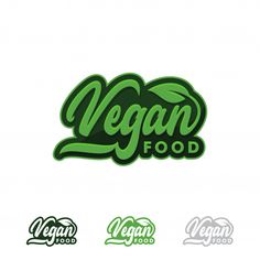 the logo for vegan food, which is green and has leafy leaves on it