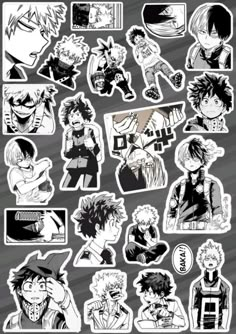 an assortment of anime stickers