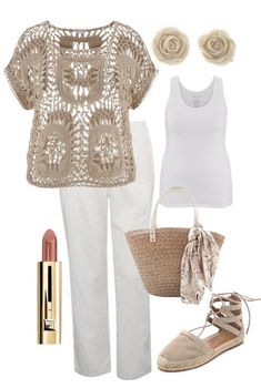 Over 60 Fashion Plus Size, Pants For Plus Size, Outfits Uggs, Casual Easter Outfit, Plus Size Outfit Ideas, Look Hippie Chic, Property Business, Capri Outfits, White Pants Outfit