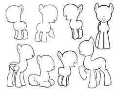 some little ponys that are drawn in different ways