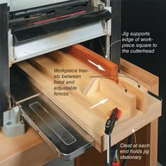 the drawer is open with tools in it and instructions on how to put them inside