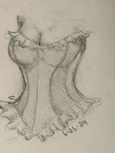 a pencil drawing of a woman in a dress