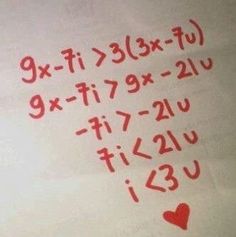 a piece of paper that has some writing on it with numbers and hearts drawn on it