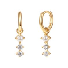 925 Silver with 18k Gold Plating. E-Coating for durability. Freshwater pearl & cubic zirconia. Jewelry Safe, Huggie Earrings, Huggies Earrings, Elevate Your Look, Gold Vermeil, Gold Plating, Shop Earrings, Sunglasses Accessories, Freshwater Pearls