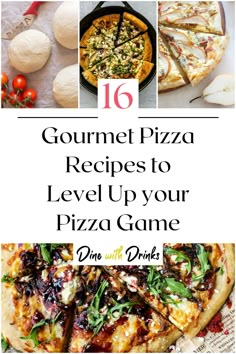 Collage of 4 gourmet pizza recipes. Cooler Ideas Fraternity, Asian Pizza, Unique Pizza Toppings, Gourmet Pizza Recipes, Pizza Gourmet, Pizza Oven Recipes, Artisan Pizza