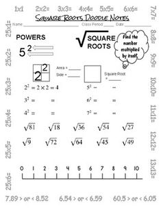 square roots worksheet with answers and answer sheet for the number line, which is equal