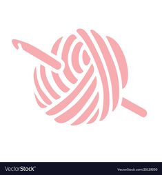 a ball of yarn and knitting needle logo icon design element for web or mobile application