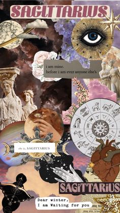 a collage of images with the words sagittrius