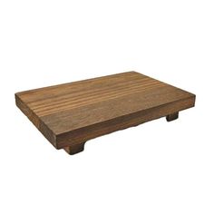 a wooden table with two legs and a shelf on one end, in the shape of a rectangle