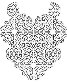 a black and white image of snowflakes in the shape of an ornament