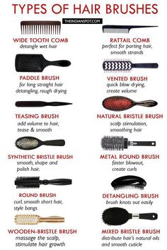 Types Of Hair Brushes, Hair Braid Diy, Teasing Brush, Parting Hair, Best Hair Brush, Polished Hair, Types Of Hair, Diy Braids, Hair Brushes