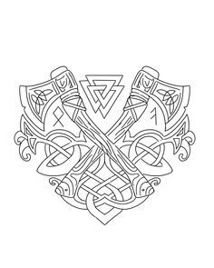 Viking Patterns Templates, Dwarven Tattoo Design, Nordic Style Tattoo, Nordic Drawings, Viking Shield Tattoo, Viking Art Drawing, Norse Tattoo Designs, Viking Style Tattoo, Nordic Tattoo Ideas