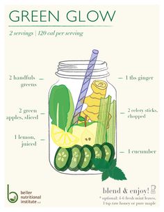 a mason jar filled with cucumbers, lemons and other things to eat