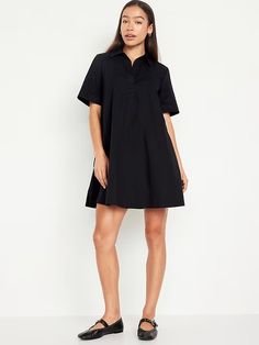 Short-Sleeve Mini Shirt Dress | Old Navy Dresses For Tomboys, Casual Minimalist Outfit, Outfit Petite, Shirt Dress For Women, Chic Maxi Dresses, Casual Chic Style, Mini Shirt Dress, Glamour Fashion, Mini Dresses Summer