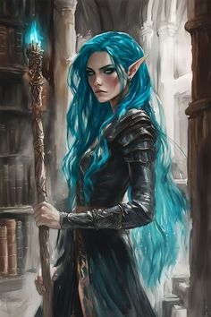 Aquaya - The Water Phoenix Character Showcase, Wizard Dnd, Slender Fingers, White Eyebrows, Elf Wizard, Dnd Portraits, Npc Art, Book Concept, Dnd Inspiration