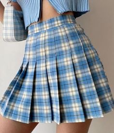 Blue Plaid Pleated Tennis Mini Skirt. This blue plaid skirt is made of a soft stretchable fabric. This blue plaid skirt will make you you look very beautiful and elegant. The features of this skirt are the following: blue plaid color. Plaid Pleated Mini Bottoms, Preppy Plaid Tennis Skirt For Summer, Trendy School Mini Skirt, Plaid Pleated Short Skort, Spring Fitted Plaid Skort, Plaid Mini Tennis Skirt For Summer, Summer Plaid Mini Tennis Skirt, Casual High Waist Plaid Skort, Plaid Pleated Skort