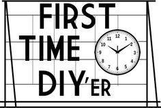 the first time diyer sign has a clock on it and is black and white