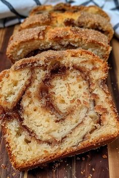 slices of cinnamon swirl bread on a cutting board