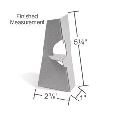 an angled measurement is shown with the measurements below