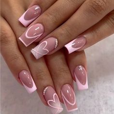 Super Cute And Stylish Ships In 5-10 Business Days Unghie Sfumate, Nagellack Trends, Fancy Nails Designs, Short Acrylic Nails Designs, Pink Acrylic Nails, Square Acrylic Nails, Fancy Nails