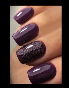 Dark Nails With Glitter, Manicure Nail Designs, Subtle Nails, Nail Colour, Work Nails, Nail Colours