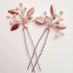 Beautiful Wire Rose Gold Leaf Hair Pins - Set Of 5. Never Used Hair Pieces Bridal, Rose Gold Hair Piece, Gold Leaf Hair, Wire Rose, Rose Gold Leaf, Hair Comb Bridal, Bridal Hair Piece, Rose Gold Hair, Bridal Hair Comb