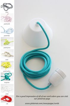 the instructions for how to make a lamp with cords and paper clips, including an electric cord