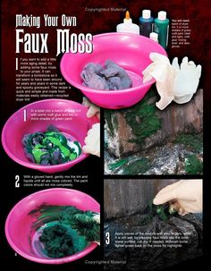 how to make fake moss in a bowl with instructions for making your own faux moss